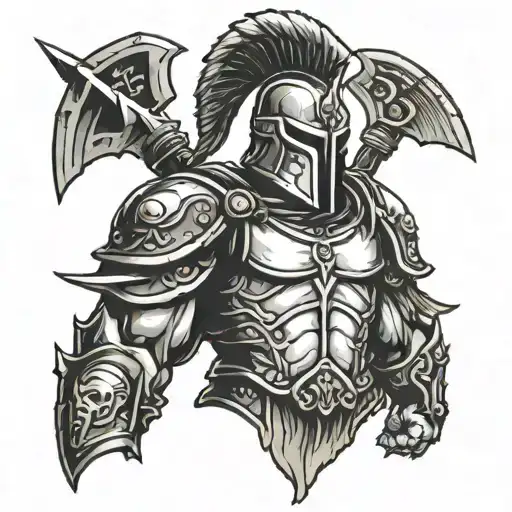 spartan warrior tattoo design idea