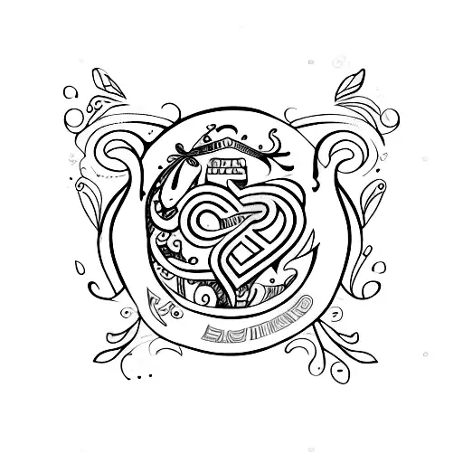 letra fueza y amor tattoo design idea