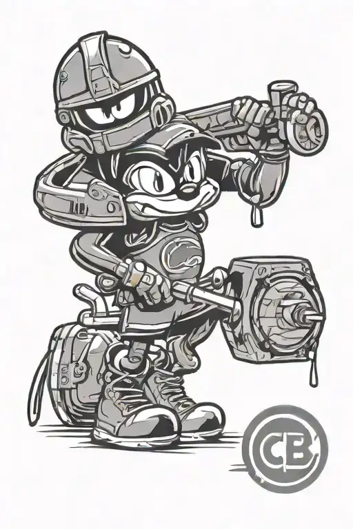 Marvin the martian and cubs jersey  tattoo design idea