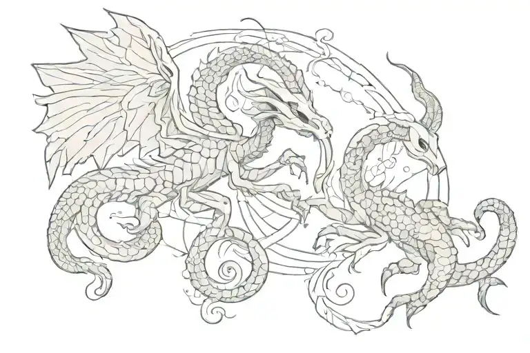 capricorn and scorpion with wings tattoo design idea