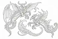 capricorn and scorpion with wings tattoo design idea