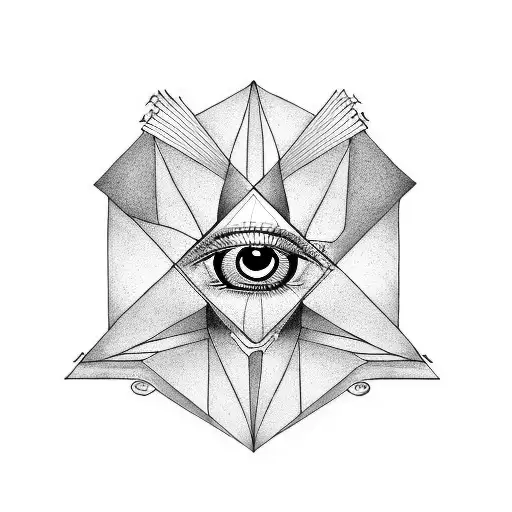the secrets of life, conspiracy theories, annunaki, the eye that sees all tattoo design idea