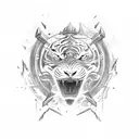 sword, dragon,tiger, falcons,tree,alien, sci-fi  tattoo design idea