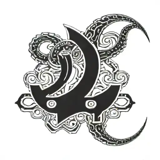 armband tattoo 2 rings and tentacles tattoo design idea
