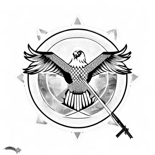 Eagle holding a joint tattoo design idea