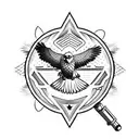 Eagle holding a joint tattoo design idea