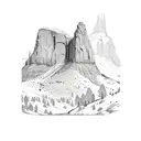 Yosemite National Park & Monument Valley tattoo design idea
