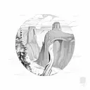 Yosemite National Park & Monument Valley tattoo design idea