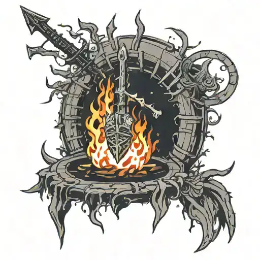 dark souls 3 bonfire   tattoo design idea