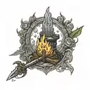 dark souls 3 bonfire   tattoo design idea