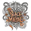 black metal font Chaotic  tattoo design idea