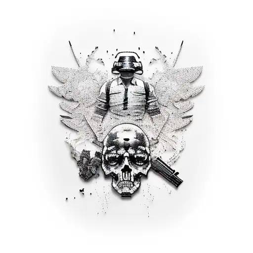 PUBG MOBILE tattoo design idea