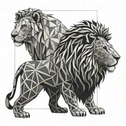 the lion and lamb tattoo design idea