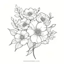 August October November birth flower bouquet tattoo design idea