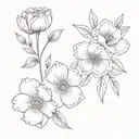 August October November birth flower bouquet tattoo design idea
