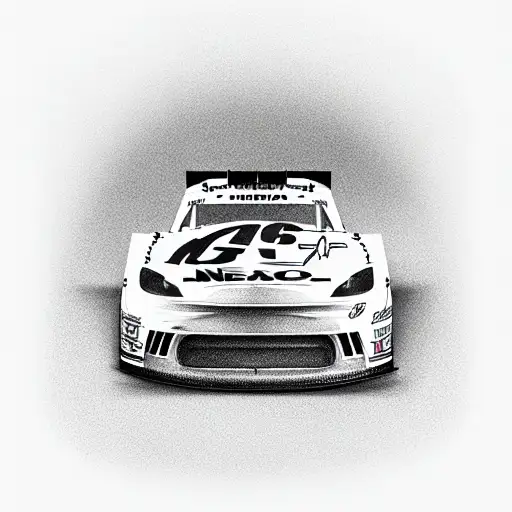 nascar car with no background tattoo design idea