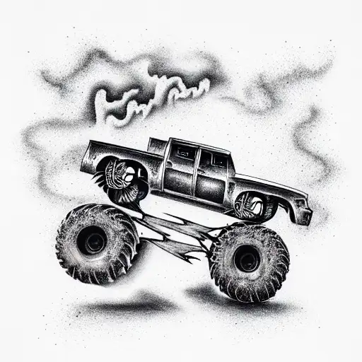 American truck tattoo Royalty Free Vector Image