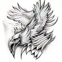 eagle with wings spread tattoo design idea