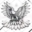 eagle with wings spread tattoo design idea