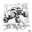 monster truck  tattoo design idea