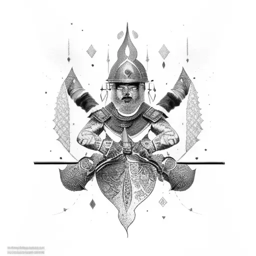 persian warrior tattoo design idea