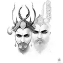 persian warrior with farsi  tattoo design idea