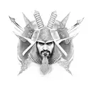 persian warrior with farsi  tattoo design idea