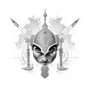 persian warrior with farsi  tattoo design idea