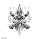 persian warrior tattoo design idea