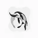 Orcas going around knee tattoo design idea