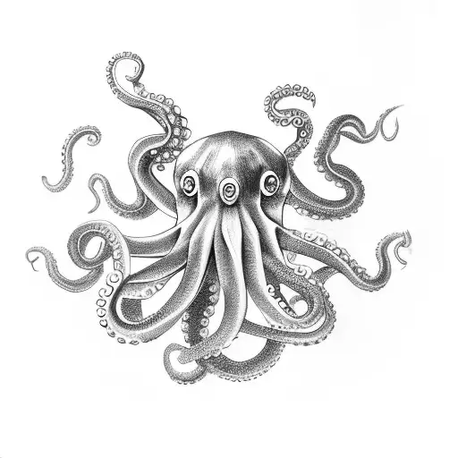 octopus and tuna tattoo design idea