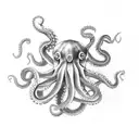 octopus and tuna tattoo design idea