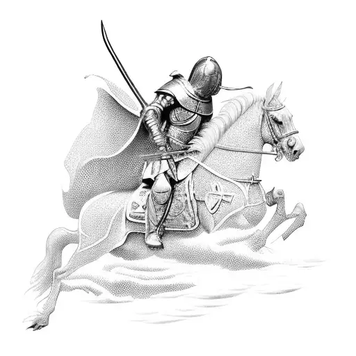 Saint George reflected in Ogun's sword  tattoo design idea