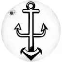 an anchor with dumbbell tattoo design idea