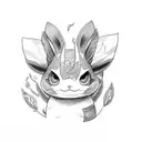 deino sylveon and mudkip playing  tattoo design idea