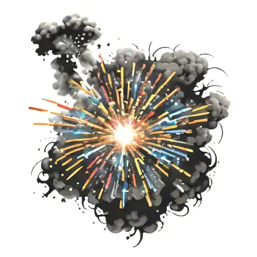fireworks exploding tattoo design idea