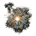 fireworks exploding tattoo design idea