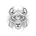 Imaginez un tatouage où un lion est représenté en train de protéger une horloge antique ou un sablier. Ce design met l'a tattoo design idea