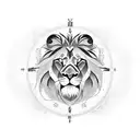 Imaginez un tatouage où un lion est représenté en train de protéger une horloge antique ou un sablier. Ce design met l'a tattoo design idea