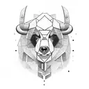 bear fighting bull tattoo design idea