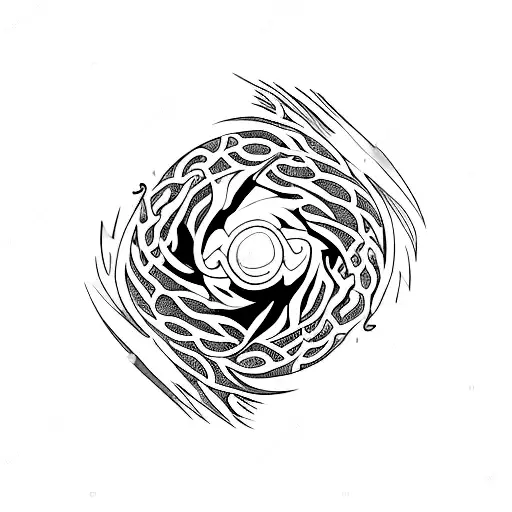 Yin and Yang made dragon tattoo design idea