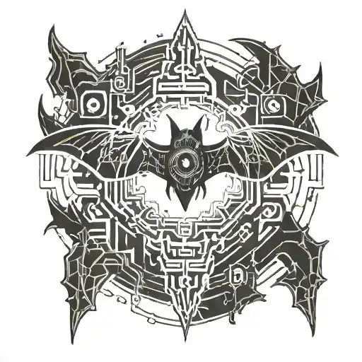 bat hanging upside down tattoo design idea