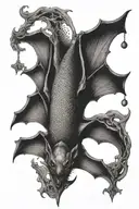 bat hanging upside down tattoo design idea