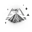 Manhattan sky line with egyptian pyramid  tattoo design idea