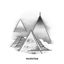 Manhattan sky line with egyptian pyramid  tattoo design idea