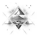 Manhattan sky line with egyptian pyramid  tattoo design idea