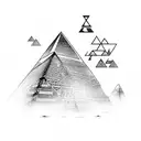 Manhattan sky line with egyptian pyramid  tattoo design idea