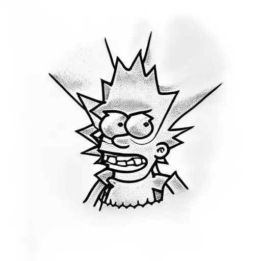bart simpson beach tattoo design idea