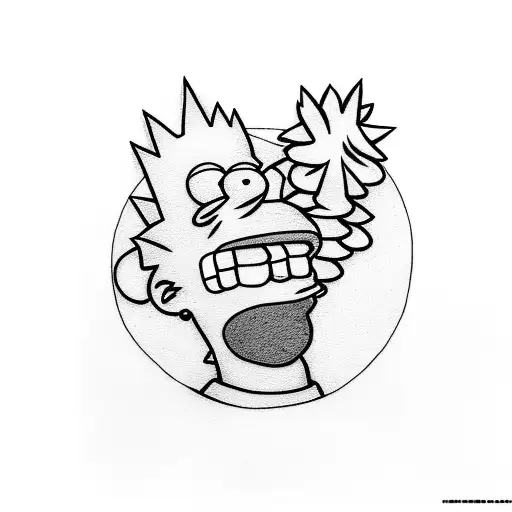 bart simpson in a beach tattoo design idea