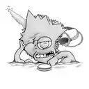 bart simpson beach tattoo design idea